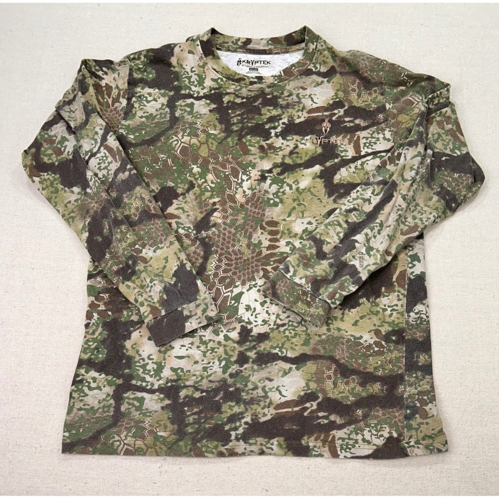 Kryptek Mandrake Camo Long Sleeve Hunting Shirt Mens XL Green Brown Tactical